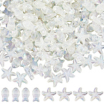 200Pcs 2 Styles Electroplate Transparent Acrylic Beads, Fish & Starfish, AB Color, Clear, 8.5~15x15.5~16.5x5.5~8.5mm, Hole: 1.8mm, 100pcs/style(MACR-SP0002-29)