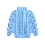 Sweater Silicone Focal Beads, Light Sky Blue, 21.5x21.5x7mm, Hole: 2mm(SIL-SZC0003-17A-04)
