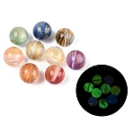 Luminous Transparent Resin Beads, Glitter Beads, Round, Glow in the Dark, Mixed Color, 15.5~16mm, Hole: 2mm(RESI-Q234-03)