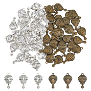 2color 60pcs Alloy Pendants, Hot Air Balloon Charm, Antique Silver, 29x16.5x3mm, Hole: 2mm(TIBEP-DC0001-12)