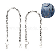 2Pcs 2 Style Zinc Alloy Skull Link Chain Waist Belt, Retro Chain Belt for Shirt Skirt Dress Overcoat, Antique Silver, 20-1/2~24-3/4 inch(52~63cm), 1pc/style(AJEW-AR0001-75)