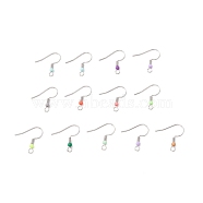 316 Surgical Stainless Steel Earring Hooks, with Horizontal Loops and Plastic Beads, Mixed Color, 19.5x3mm, Hole: 2.2mm, 22 Gauge, Pin: 0.6mm(STAS-P307-02P)