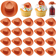 20Pcs Plastic Mini Western Cowboy Cowgirl Hat, Mini Cute Doll Hat Party Dress Hat for Doll Decoration, Sienna, 54x46x16mm(DOLL-CP0001-06B)