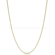 Brass Cable Chain Necklaces, for Beadable Necklace Making, Real 18K Gold Plated, 17.72 inch(45cm)(NJEW-YWC0001-01B-G)