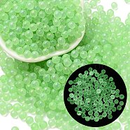 Luminous Glow in the Dark Transparent Glass Round Beads, No Hole/Undrilled, Lime, 5mm, about 2800Pcs/bag(GLAA-F124-B09)