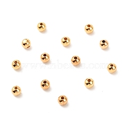 Brass Spacer Beads, Long-Lasting Plated, Round, Real 18K Gold Plated, 4mm, Hole: 1mm(KK-F824-101C-G)