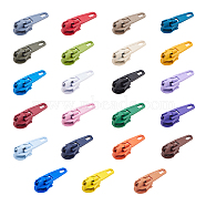 Spray Painted Alloy Replacement Zipper Sliders, for Luggage Suitcase Backpack Jacket Bags Coat, Mixed Color, 20x7mm, 210pcs/box(PALLOY-PH0013-37)