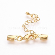 Brass Chain Extender, with Alloy Teardrop Charms, Cadmium Free & Nickel Free & Lead Free, Golden, 32mm(X-PALLOY-N0064-G-NR)