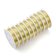 Round Copper Jewelry Wire, Long-Lasting Plated, Golden, 28 Gauge, 0.3mm, about 51.18 Feet(15.6m)/roll(CWIR-Q006-0.3mm-G)