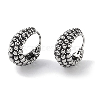 316 Surgical Stainless Steel Hoop Earrings, Ring, Antique Silver, 17.5x8.5mm(EJEW-P274-12AS)