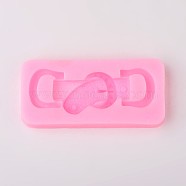 (Clearance Sale)Buckle Design DIY Food Grade Silicone Molds, Fondant Molds, For DIY Cake Decoration, Chocolate, Candy, UV Resin & Epoxy Resin Jewelry Making, Random Single Color or Random Mixed Color, 93x43x10mm, Inner Size: 85x25mm(AJEW-L054-72)