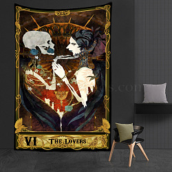 Rectangle with Tarot Polyester Decoration Backdrops, Photography Background Banner Decoration for Party Home Decoration, The Lovers VI, 150x130mm(WICR-PW0001-34B-01)