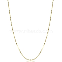 Brass Cable Chain Necklaces, for Beadable Necklace Making, Real 18K Gold Plated, 17.72 inch(45cm)(NJEW-YWC0001-01B-G)