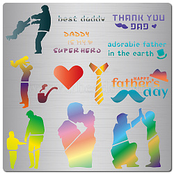 Father's Day Stainless Steel Cutting Dies Stencils, for DIY Scrapbooking/Photo Album, Decorative Embossing DIY Paper Card, Matte Stainless Steel Color, Human, 160x160x0.5mm(DIY-WH0238-173)