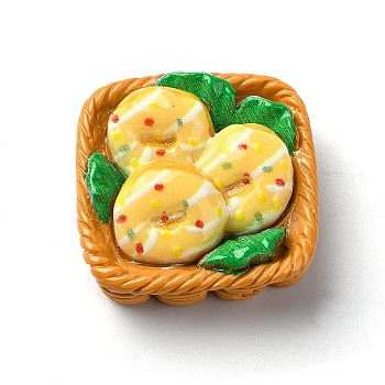 Fried Chip Doughnut Theme Opaque Resin Imitation Food Decoden Cabochons, Gold, 24x24x10.5mm