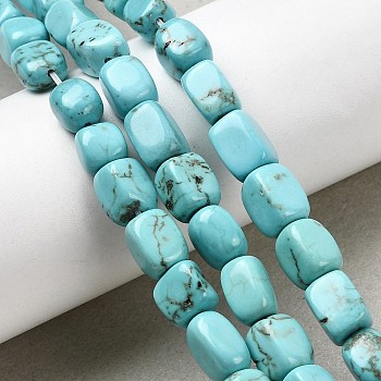 Natural Magnesite Beads Strands, Dyed & Heated, Rectangle, 7~11x6~6.5x5~6mm, Hole: 0.8mm, about 45pcs/strand, 16.14''(41cm)