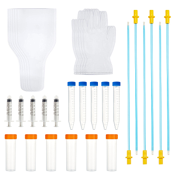 DIY Tool Sets, Including PE Collection Bag, Plastic Syringe, PVC Safety Gloves & Centrifuge Tube, Clear, 12x2cm