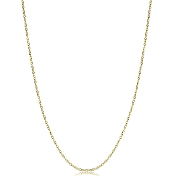 Brass Cable Chain Necklaces, for Beadable Necklace Making, Real 18K Gold Plated, 17.72 inch(45cm)