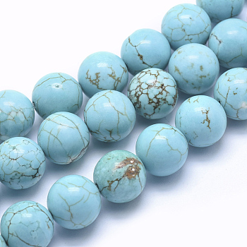 Natural Magnesite Beads Strands, Dyed & Heated, Round, 12mm, Hole: 1mm, about 33pcs/strand, 15.5 inch(39.5cm)