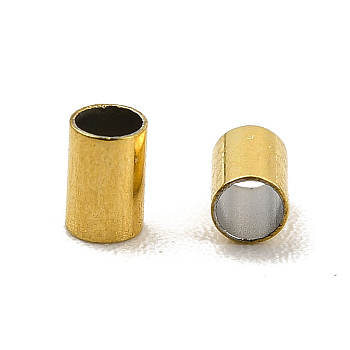 Ion Plating(IP) 304 Stainless Steel Beads, Column, Real 18K Gold Plated, 3x2mm, Hole: 1.6mm