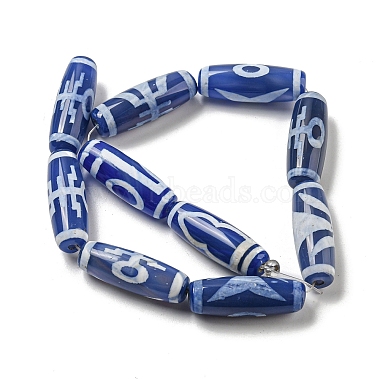 Blue Tibetan Style dZi Beads Strands(TDZI-NH0001-B01-01)-3