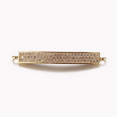 37mm Clear Rectangle Brass+Cubic Zirconia Links