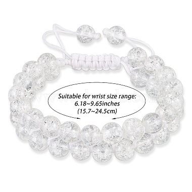 Sparkling Round Glass Braided Bead Bracelet(BJEW-SW00082-01)-2