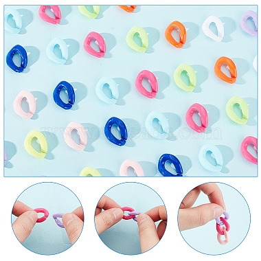 720Pcs 9 Colors Opaque Acrylic Linking Rings(SACR-FH0001-07)-4