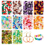 1000Pcs 10 Colors Handmade Lampwork Beads, Disc Beads, Mixed Color, 2.5x2mm, Hole: 1mm, 100pcs/color(LAMP-TA0001-29)