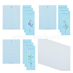 3Pcs Paper Letter Stationery, with 3Pcs Envelopes, Rectangle with Morning Glory, Sky Blue, 210x75x0.3mm(DIY-TADJ0002-003A)