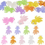 Luminous Fish Resin Ornament, for Doll Making, Home Desktop Decoration, Mixed Color, 47~48x34x16~17mm(AJEW-TAC0045-006)