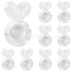 10Pcs Acrylic & Silicone Ear Nuts, Heart, White, 16x9.5mm(SACR-YW0001-97)