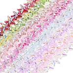 Electroplate Glass Beads Strands, Starfish, AB Color Plated, Half Plated, Mixed Color, 14.5~15x15.5~16x7~7.5mm, Hole: 0.8~1mm, about 60pcs/strand, 28.74''(73cm)(EGLA-P069-01A-AB)