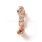 Brass with Crystal Rhinestone Clip-on Earring Findings, Screw Back Ear Clip Component, For Non-Pierced Ears Jewelry Making, Rose Gold, 16x14.5x3.5mm(FIND-WH0127-03RG)