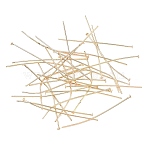 Iron Flat Head Pins, Light Gold, 40x0.6mm, 22 Gauge, about 3000pcs/500g, Head: 1.5mm(IFIN-R217-0.6x40-KC)