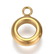 304 Stainless Steel Tube Bails, Loop Bails, Bail Beads, Ring, Golden, 12~13x9x4mm, Hole: 1.8~3.8mm, Inner Diameter: 5mm(OPDL-K001-04A-G)