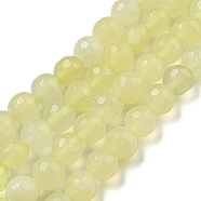 Natural New Jade Beads Strands, (128 Facets)Faceted, Round, Round, 8mm, Hole: 1mm, about 45pcs/strand, 14.57 inch(37cm)(G-E571-A03-02)