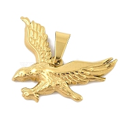 Ion Plating(IP) 304 Stainless Steel Pendants, Eagle Charm, Golden, 29x34x4mm, Hole: 4.5x9.5mm(STAS-D112-07G)