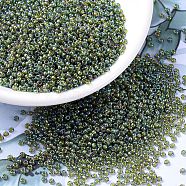 MIYUKI Round Rocailles Beads, Japanese Seed Beads, (RR361) Chartreuse Lined Olivine AB, 11/0, 2x1.3mm, Hole: 0.8mm, about 5500pcs/50g(SEED-X0054-RR0361)