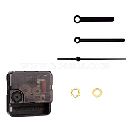 Plastic Long Shaft Clock Movement Mechanism, with Aluminum Pointer, Black, 56x56x16mm, Pin: 18.5x6mm(CLOC-PW0001-03A-01)
