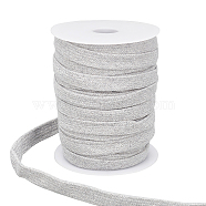 25M Flat Cotton Hollow Cord, Waist Cap Rope, for Clothing, with 1Pc Plastic Empty Spool, Light Grey, 5/8 inch(15mm), about 27.34 Yards(25m)/Roll(OCOR-BC0005-19B)