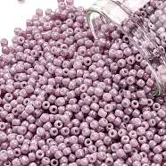 TOHO Round Seed Beads, Japanese Seed Beads, (127) Opaque Luster Pale Mauve, 11/0, 2.2mm, Hole: 0.8mm, about 5555pcs/50g(SEED-XTR11-0127)