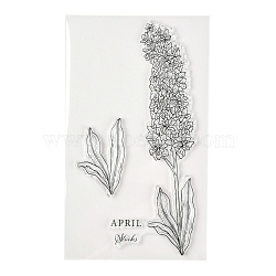 Silicone Clear Stamps, for Card Making Decoration DIY Scrapbooking, Flower Pattern, 19x11.5x0.3cm(DIY-A013-28)