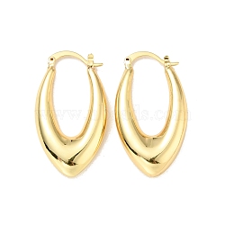 Rack Plating Brass Chunky Hoop Earrings for Women, Cadmium Free & Lead Free, Real 18K Gold Plated, 38.5x21x6mm, Pin: 0.5x1.6mm(EJEW-G288-35E-G)