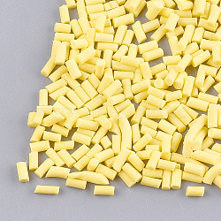 Handmade Polymer Clay Nail Art Decoration, Fashion Nail Care, No Hole, Column, Champagne Yellow, 2~6x1.5mm(X-CLAY-T015-22P)