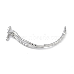 Brass Toggle Clasps, for Bracelet Making, Camber, Platinum, 4.5x17.5x3mm, Hole: 1mm(KK-U020-07P)