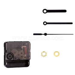 Plastic Long Shaft Clock Movement Mechanism, with Aluminum Pointer, Black, 56x56x16mm, Pin: 18.5x6mm(CLOC-PW0001-03A-01)
