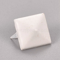 Iron Pyramid Rivets, Decorative Rivets for DIY Leather Craft, White, 12x12x3.5mm(IFIN-WH0051-63K)