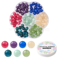 DIY Gemstone Bracelet Making Kit, Including Dyed & Heated Natural Quartz Round Beads Strands, Elastic Thread, Mixed Color, 8~8.5mm, Hole: 1.2mm, 105Pcs/set(DIY-YW0007-35)