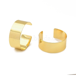 Brass Plain Wide Cuff Bangles, Long-Lasting Plated, Lead Free & Cadmium Free, Real 18K Gold Plated, Inner Diameter: 2-3/8 inch(6cm)(BJEW-D039-03G)